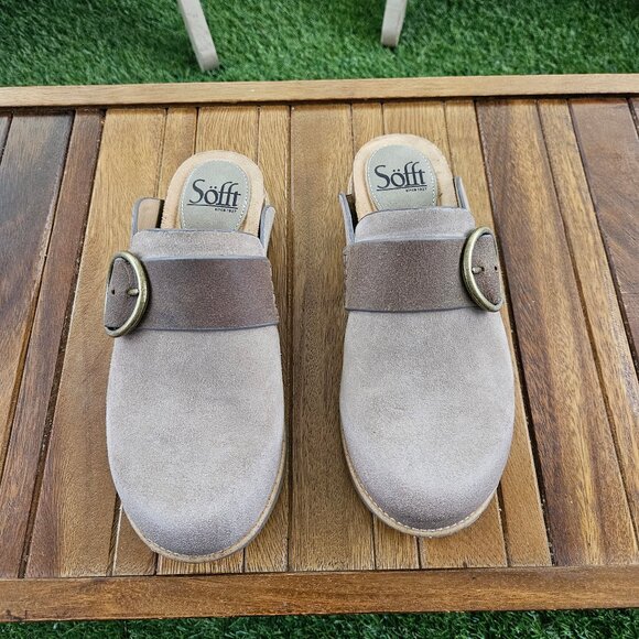 Sofft suede/leather mule - Tan - Picture 1 of 6